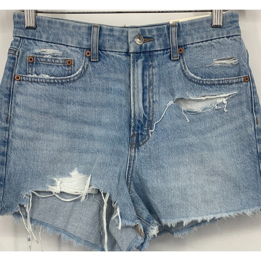 American Eagle Womens Denim Shorts Curvy 90's High Rise Light Wash Size 4 27 New - Picture 6 of 10